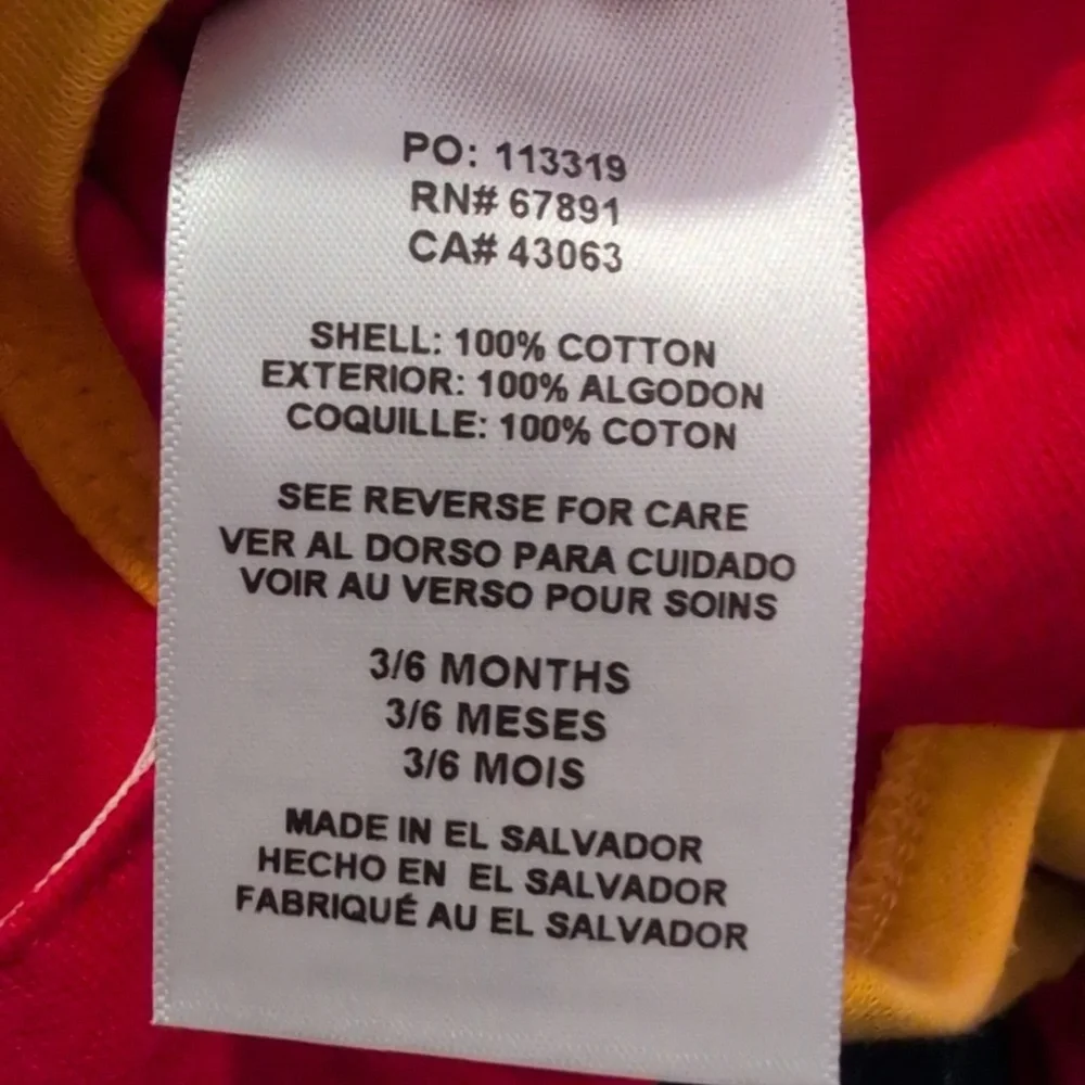 NFL Kansas City Chiefs Set of 3 Baby Creepers Onesies Size 3 -6 Months
